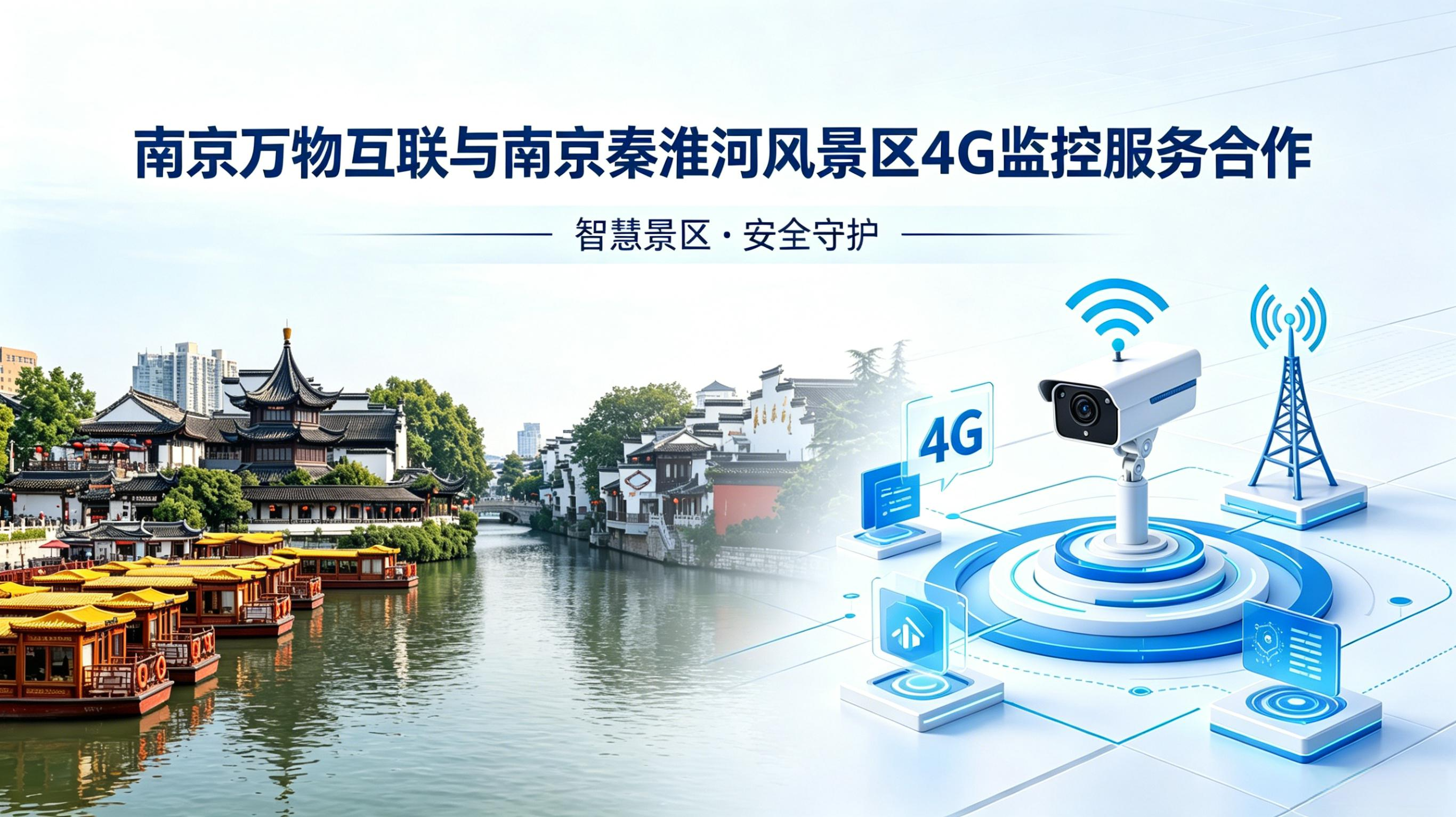 南京万物互联与南京秦淮河风景区合作，为其提供4G监控服务。